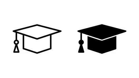 Education icon vector. Graduation cap sign and symbol. Graduate. Students cap Stock Illustration
