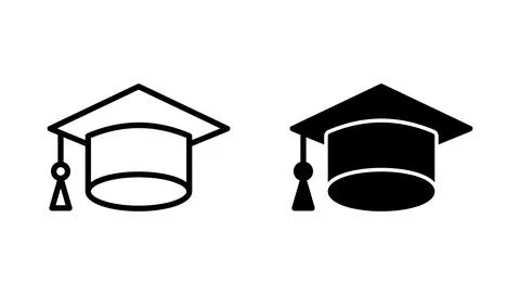 Education icon vector. Graduation cap sign and symbol. Graduate. Students cap Stock Illustration