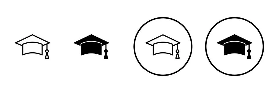 Education icon vector. Graduation cap sign and symbol. Graduate. Students cap Stock Illustration