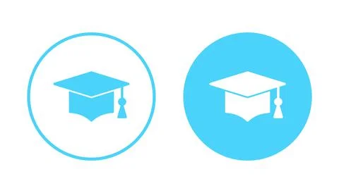 Education icon vector. Graduation cap sign and symbol. Graduate. Students cap Stock Illustration