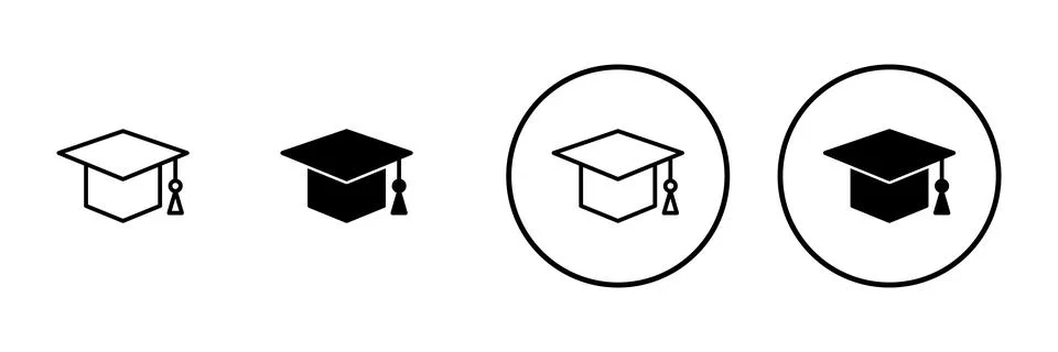 Education icon vector. Graduation cap sign and symbol. Graduate. Students cap Stock Illustration