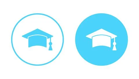 Education icon vector. Graduation cap sign and symbol. Graduate. Students cap Stock Illustration
