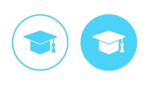 Education icon vector. Graduation cap sign and symbol. Graduate. Students cap Stock Illustration