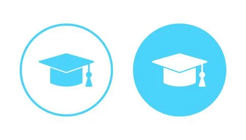 Education icon vector. Graduation cap sign and symbol. Graduate. Students cap Stock Illustration