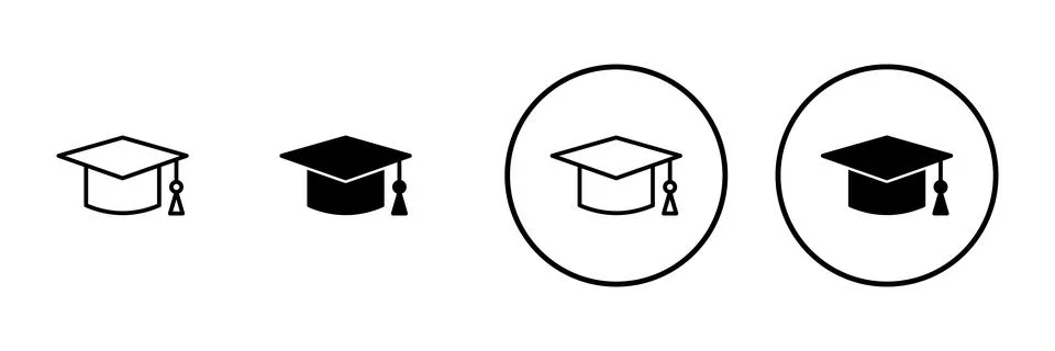 Education icon vector. Graduation cap sign and symbol. Graduate. Students cap Stock Illustration