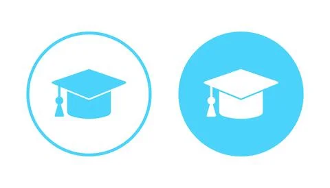 Education icon vector. Graduation cap sign and symbol. Graduate. Students cap Stock Illustration