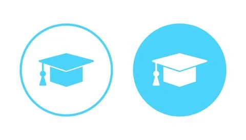 Education icon vector. Graduation cap sign and symbol. Graduate. Students cap Stock Illustration
