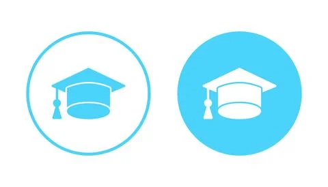 Education icon vector. Graduation cap sign and symbol. Graduate. Students cap Stock Illustration