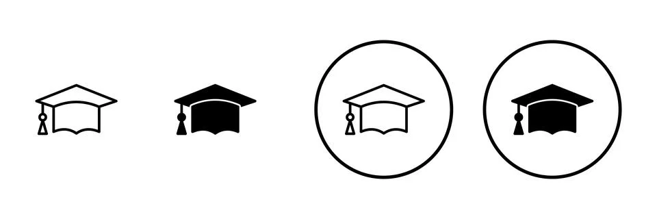 Education icon vector. Graduation cap sign and symbol. Graduate. Students cap 스톡 일러스트