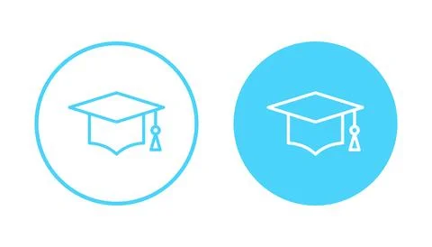 Education icon vector. Graduation cap sign and symbol. Graduate. Students cap Stock Illustration