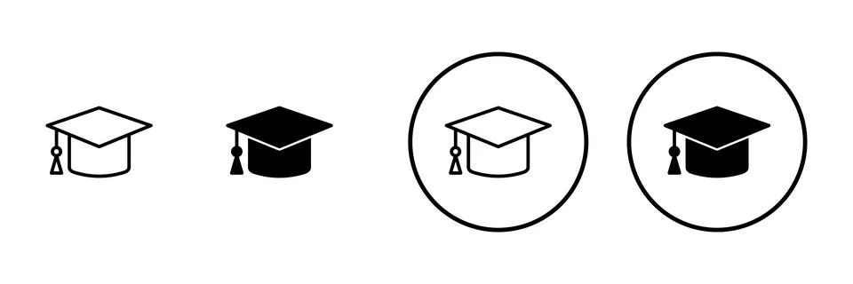 Education icon vector. Graduation cap sign and symbol. Graduate. Students cap 库存插图