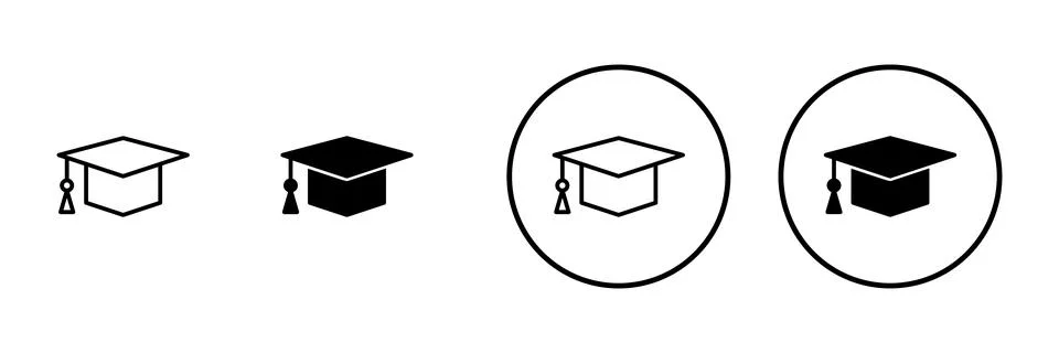 Education icon vector. Graduation cap sign and symbol. Graduate. Students cap 库存插图