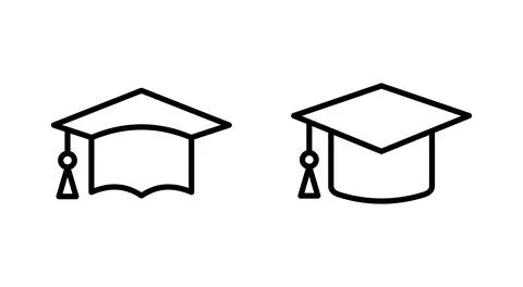 Education icon vector. Graduation cap sign and symbol. Graduate. Students cap Stock Illustration