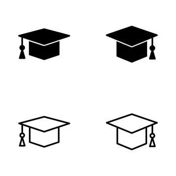 Education icon vector. Graduation cap sign and symbol. Graduate. Students cap 库存插图