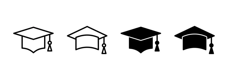 Education icon vector. Graduation cap sign and symbol. Graduate. Students cap 库存插图