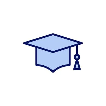 Education icon vector. Graduation cap sign and symbol. Graduate. Students cap Stock Illustration