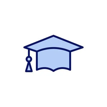 Education icon vector. Graduation cap sign and symbol. Graduate. Students cap Stock Illustration
