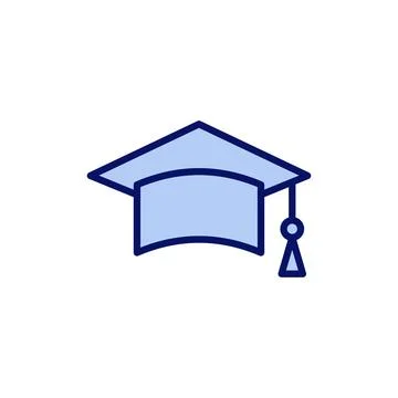 Education icon vector. Graduation cap sign and symbol. Graduate. Students cap Stock Illustration