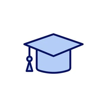Education icon vector. Graduation cap sign and symbol. Graduate. Students cap Stock Illustration