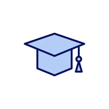 Education icon vector. Graduation cap sign and symbol. Graduate. Students cap Stock Illustration