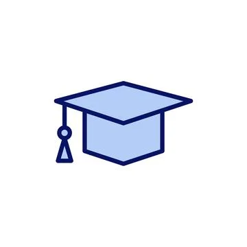Education icon vector. Graduation cap sign and symbol. Graduate. Students cap Stock Illustration