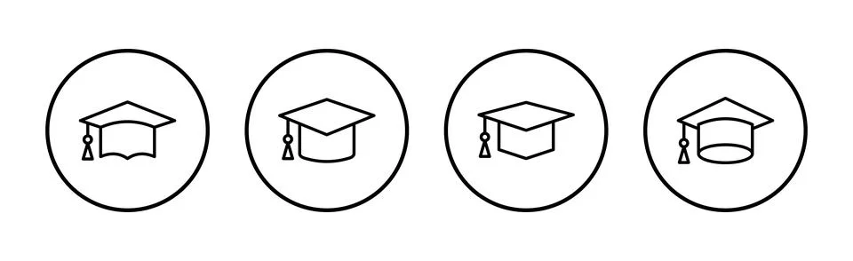 Education icon vector. Graduation cap sign and symbol. Graduate. Students cap Stock Illustration
