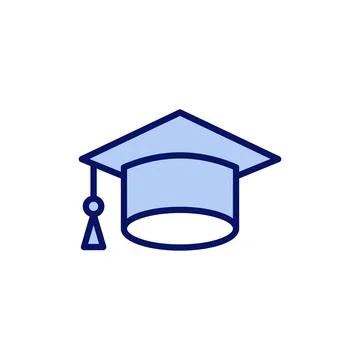 Education icon vector. Graduation cap sign and symbol. Graduate. Students cap Stock Illustration