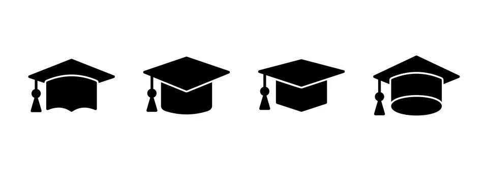 Education icon vector. Graduation cap sign and symbol. Graduate. Students cap Stock Illustration