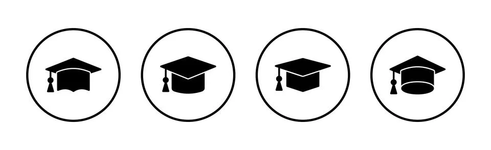 Education icon vector. Graduation cap sign and symbol. Graduate. Students cap Stock Illustration