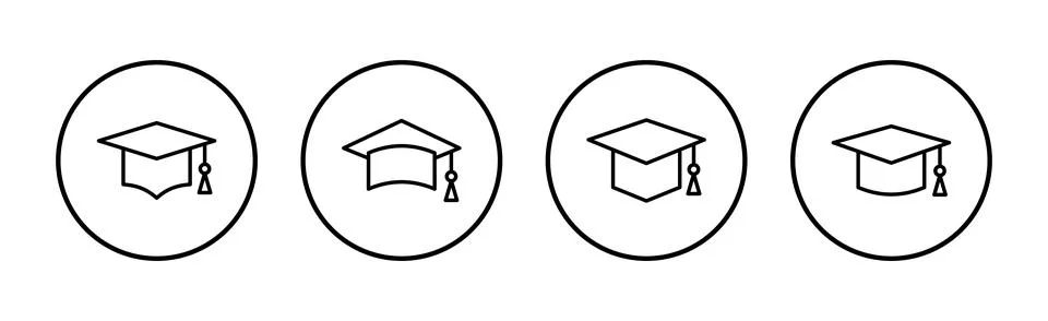 Education icon vector. Graduation cap sign and symbol. Graduate. Students cap イラスト素材