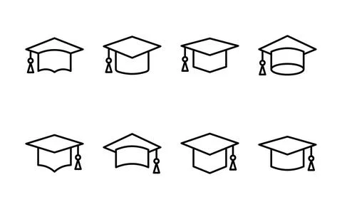 Education icon vector. Graduation cap sign and symbol. Graduate. Students cap Stock Illustration
