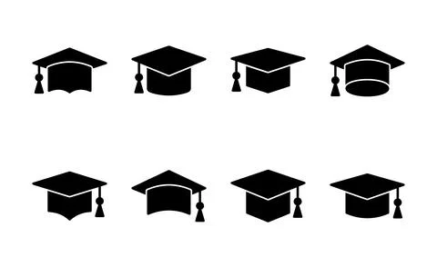 Education icon vector. Graduation cap sign and symbol. Graduate. Students cap Stock Illustration