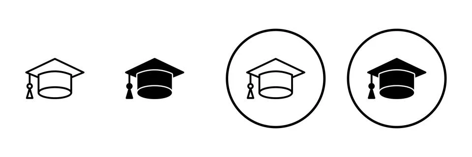 Education icon vector. Graduation cap sign and symbol. Graduate. Students cap Stock Illustration