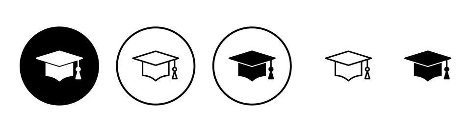 Education icon vector. Graduation cap sign and symbol. Graduate. Students cap Stock Illustration