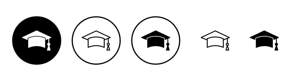 Education icon vector. Graduation cap sign and symbol. Graduate. Students cap Stock Illustration