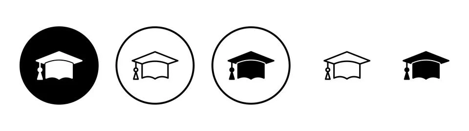 Education icon vector. Graduation cap sign and symbol. Graduate. Students cap Stock Illustration