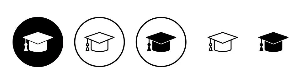 Education icon vector. Graduation cap sign and symbol. Graduate. Students cap Stock Illustration