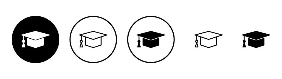 Education icon vector. Graduation cap sign and symbol. Graduate. Students cap Stock Illustration