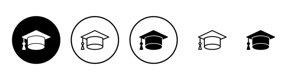 Education icon vector. Graduation cap sign and symbol. Graduate. Students cap Stock Illustration
