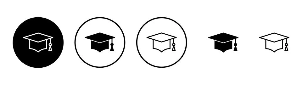 Education icon vector. Graduation cap sign and symbol. Graduate. Students cap Stock Illustration