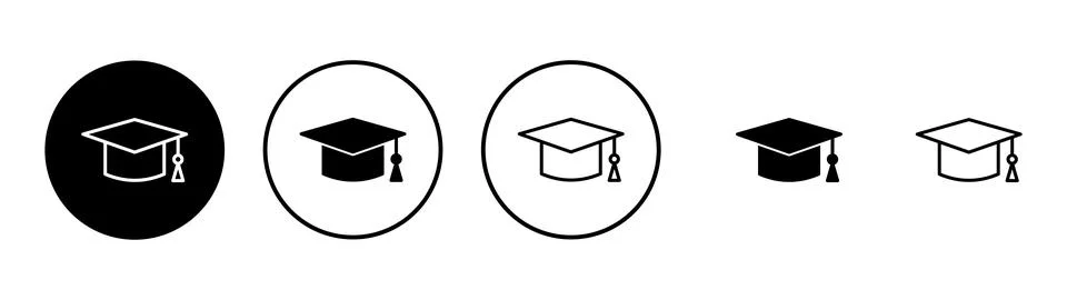 Education icon vector. Graduation cap sign and symbol. Graduate. Students cap Stock Illustration