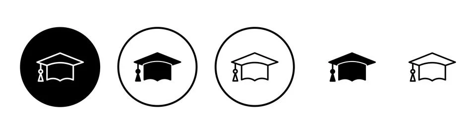 Education icon vector. Graduation cap sign and symbol. Graduate. Students cap Stock Illustration