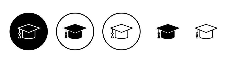 Education icon vector. Graduation cap sign and symbol. Graduate. Students cap Stock Illustration