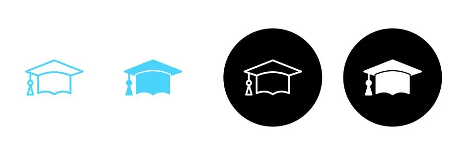 Education icon vector. Graduation cap sign and symbol. Graduate. Students cap Stock Illustration