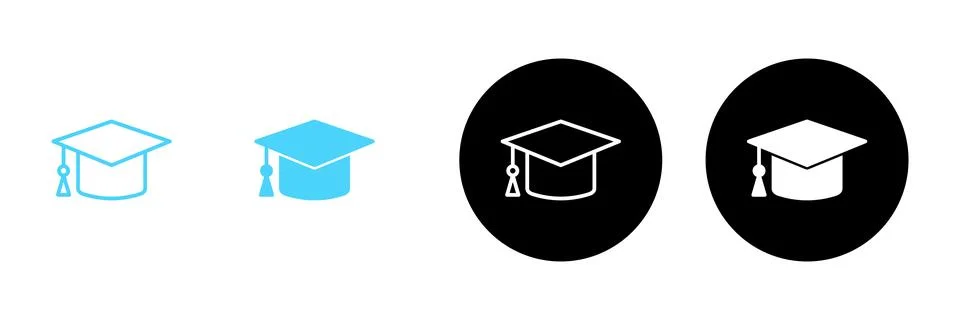 Education icon vector. Graduation cap sign and symbol. Graduate. Students cap Stock Illustration
