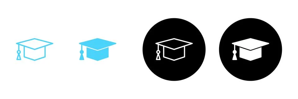 Education icon vector. Graduation cap sign and symbol. Graduate. Students cap Stock Illustration