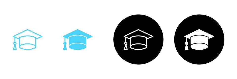 Education icon vector. Graduation cap sign and symbol. Graduate. Students cap Stock Illustration