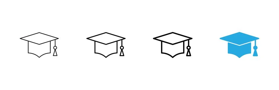 Education icon vector. Graduation cap sign and symbol. Graduate. Students cap Stock Illustration