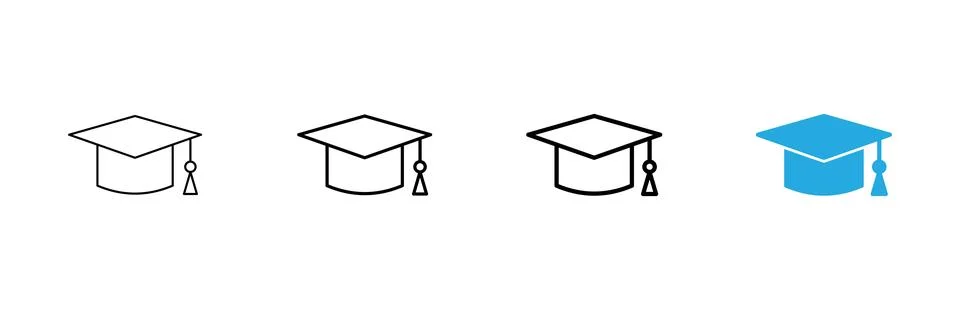 Education icon vector. Graduation cap sign and symbol. Graduate. Students cap Stock Illustration