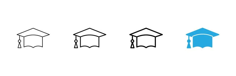Education icon vector. Graduation cap sign and symbol. Graduate. Students cap Stock-Illustration